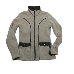 Kuhl Jacket Womens Small Gray Kozet Full Zip Sweater Fleece Pockets ALFPACA